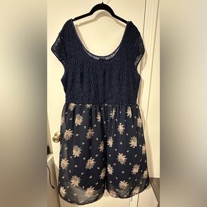 Torrid Blue Floral Lace Dress - Size 3